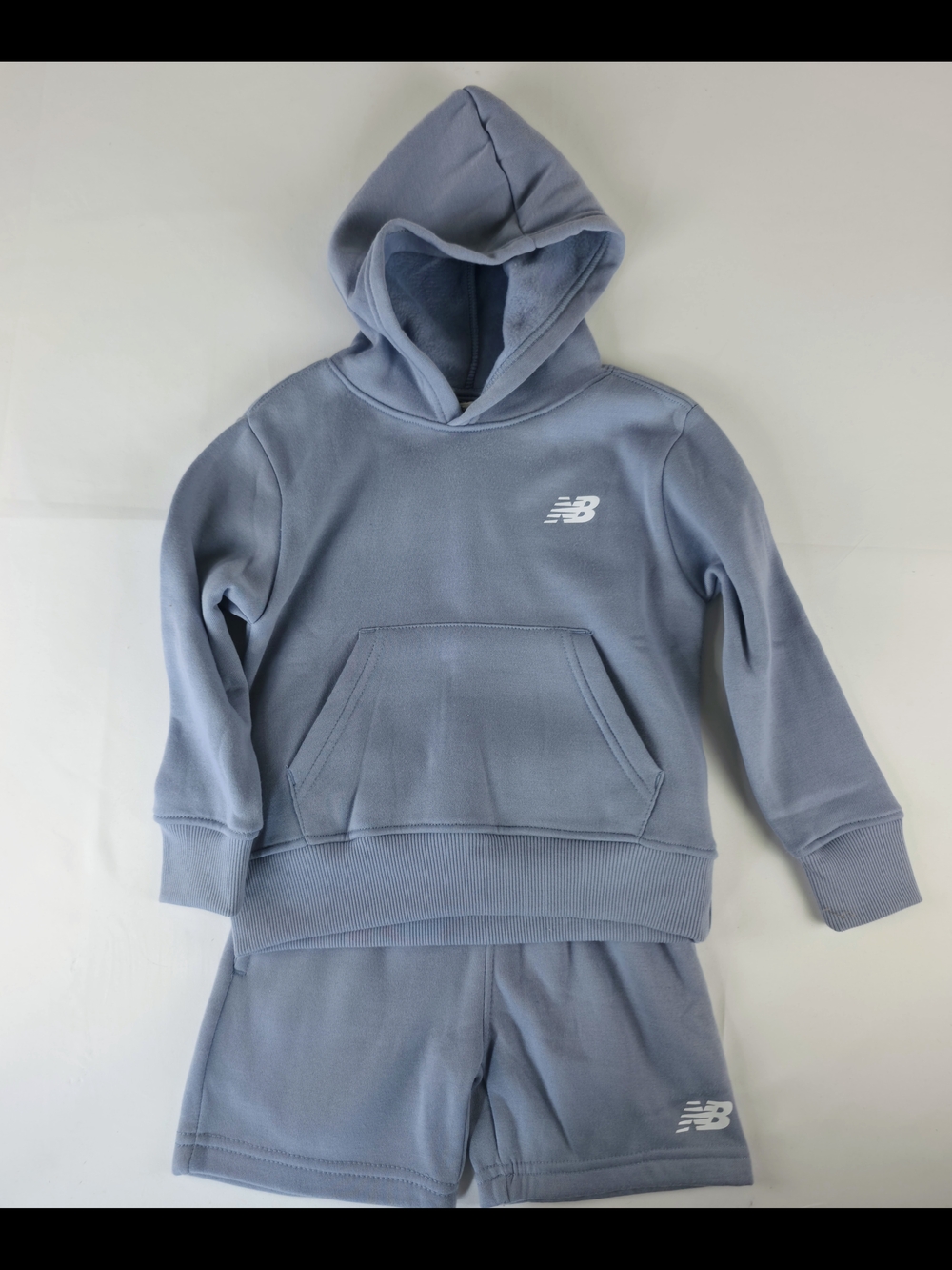 New Balance Kids Hoodie Shorts Set Size 4 Blue 2PC Outfit NWT
